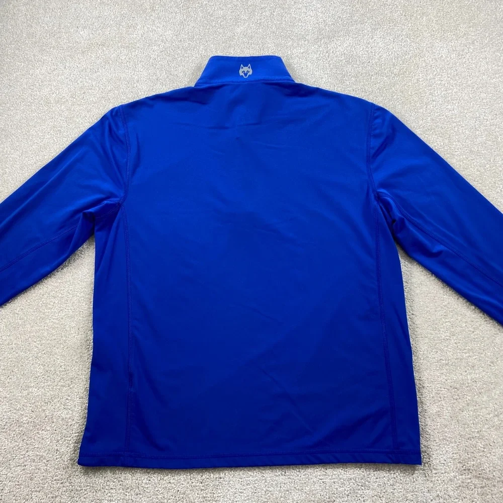 Greyson Quarter Zip Pullover Mens Small Blue Golf Performance Logo Mock Neck